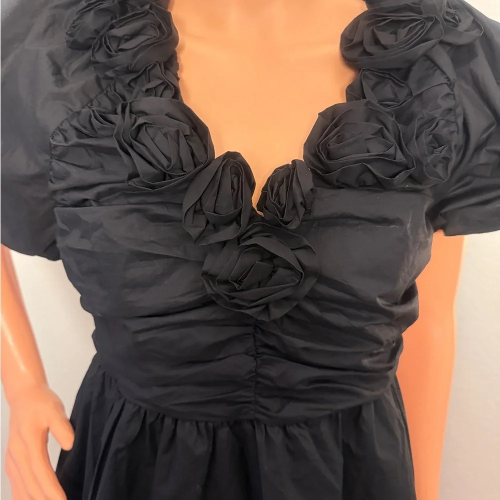 English Factory Black Ruched Ruffled Mini Dress - Picture 10 of 15